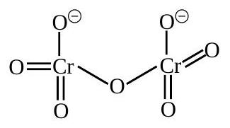 Structure Structure of dichromate ion showing terminal oxygen atoms